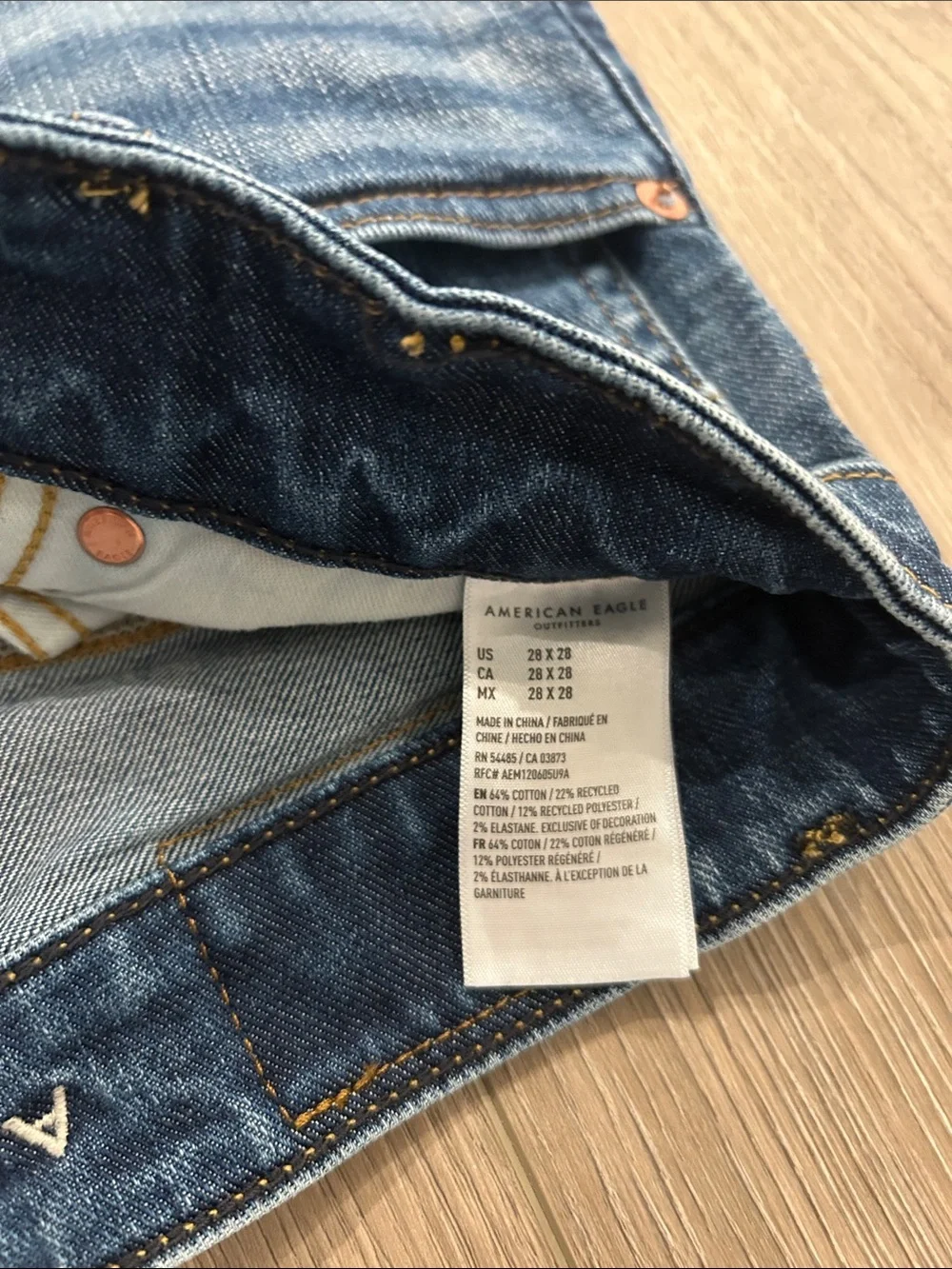 American Eagle Outfitters Men’s Blue Washed Slim Jeans 28x28